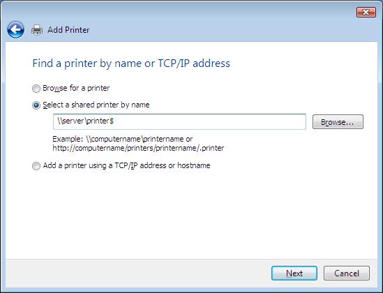 find a network printer