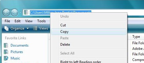 file or folder path