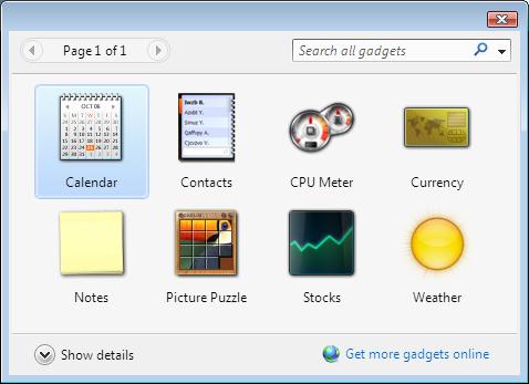 vista gadgets