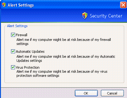 Alert settings - free computer help