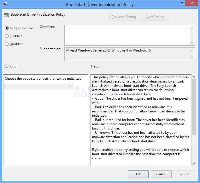 Boot-start Driver Initialization Policy