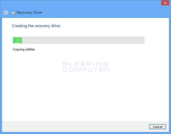 Creating recovery drive