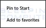 Pin to Start menu
