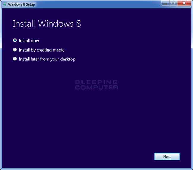 Install Windows 8 Prompt