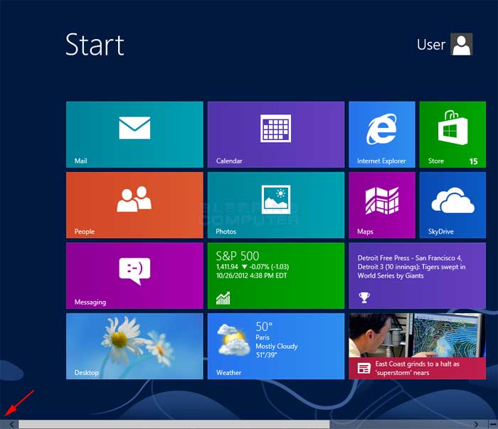 Start screen