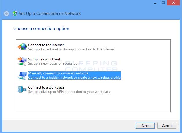 Set up a connection or network