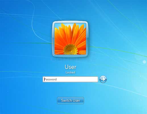 Locked screen in Windows 7
