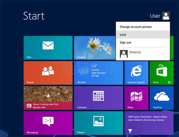 Windows 8 Lock Option