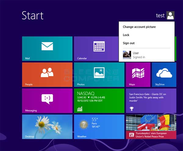 Windows 8 Switch User