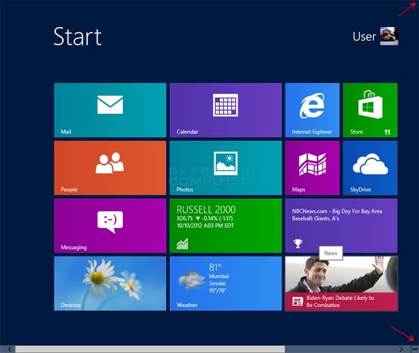 Windows 8 Start screen