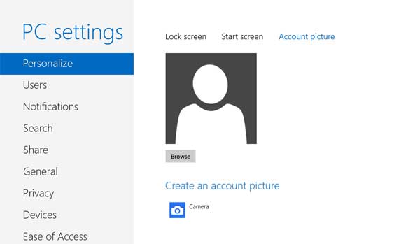 Account Picture settings