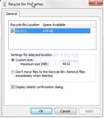 Recycle Bin Options