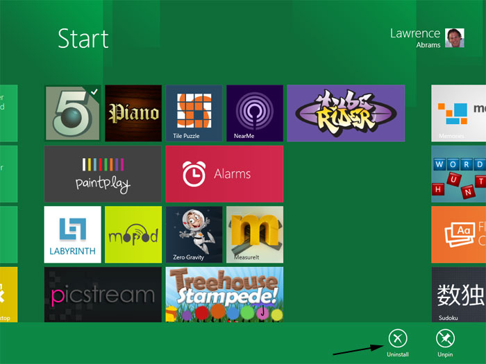 Uninstall a Windows 8 Metro App