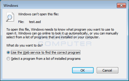 Choose program dialog