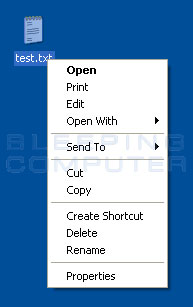 File menu