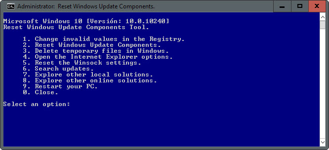 reset windows update components