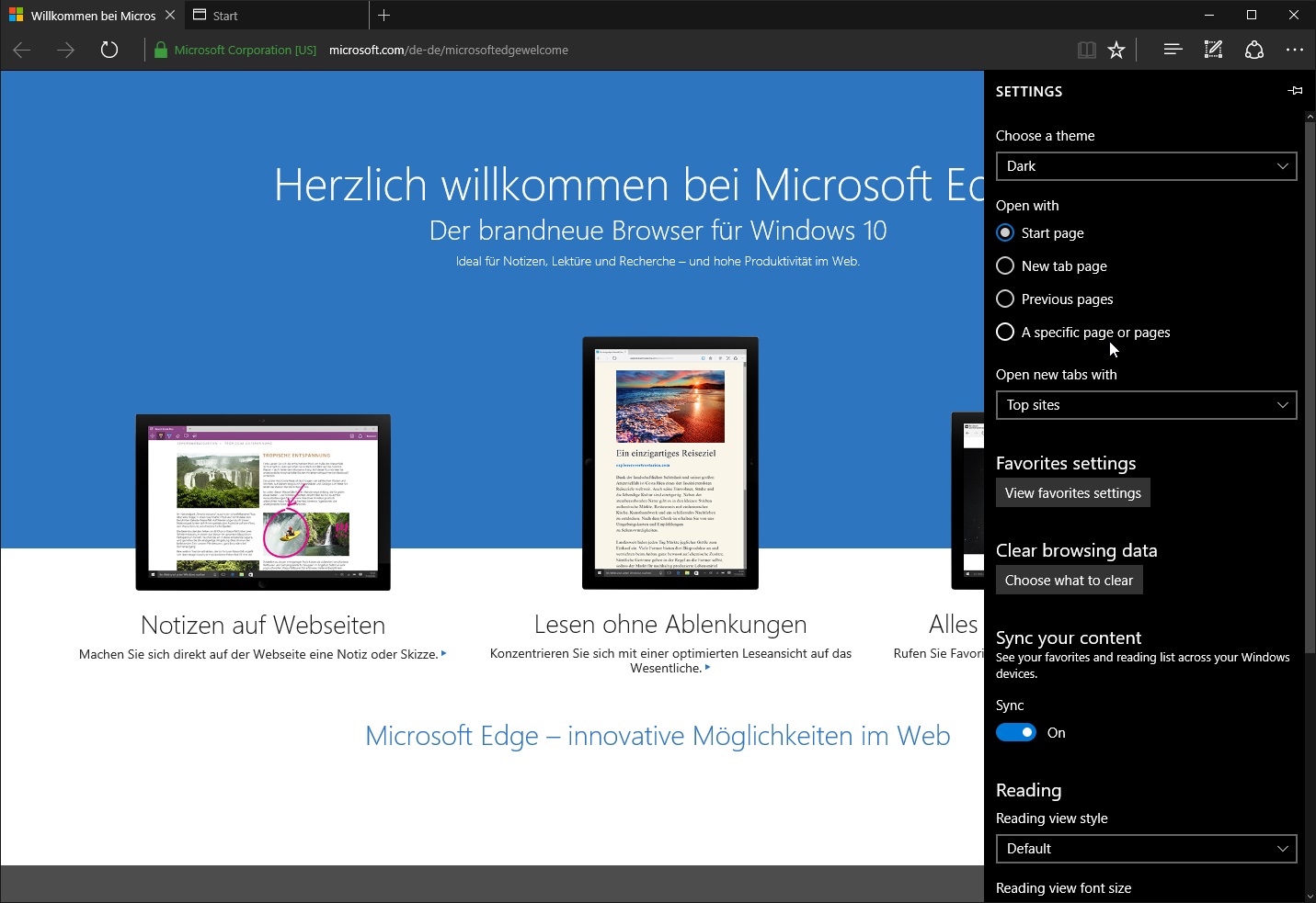 microsoft edge sync