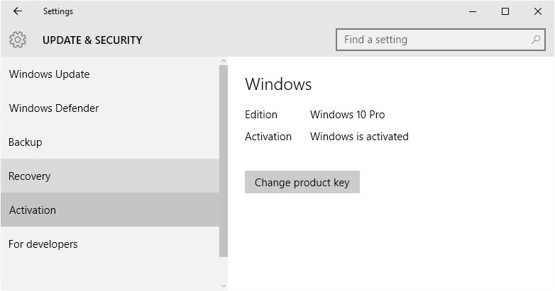 windows 10 activation