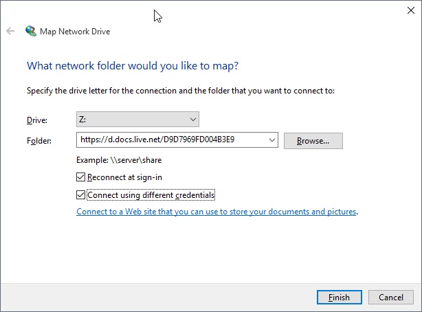 one drive map network