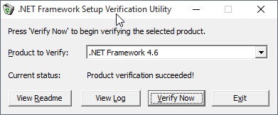 net framework setup verification tool