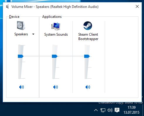 old volume control windows 10