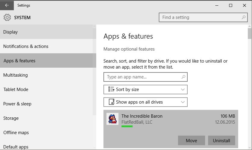 move apps windows10