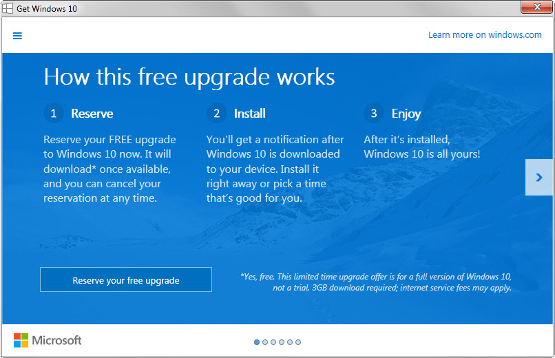 windows 10 upgrade reserve