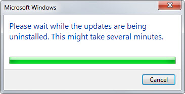 updates uninstalled dialog