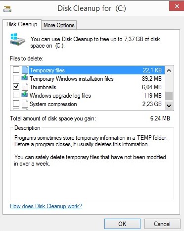 disk cleanup compress