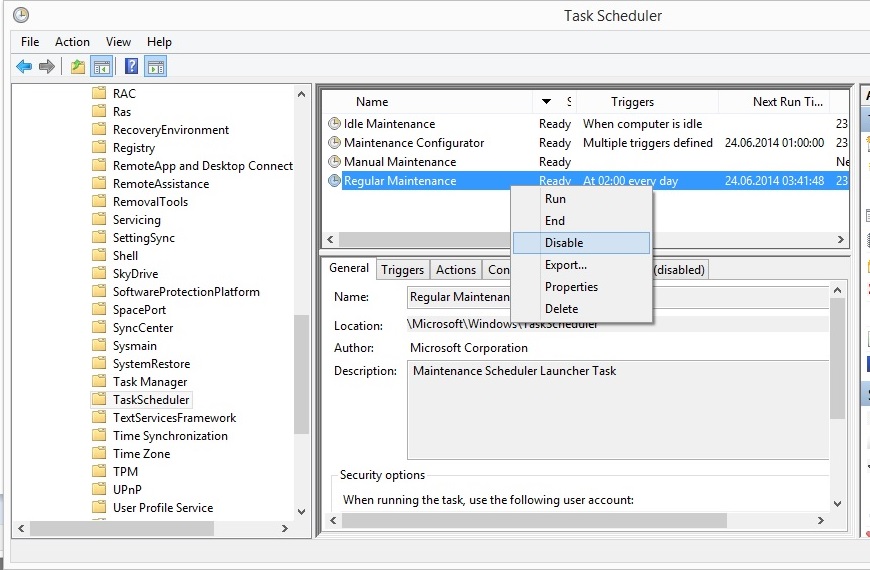 automatic maintenance windows 8