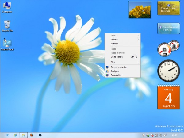 windows 8 desktop gadgets