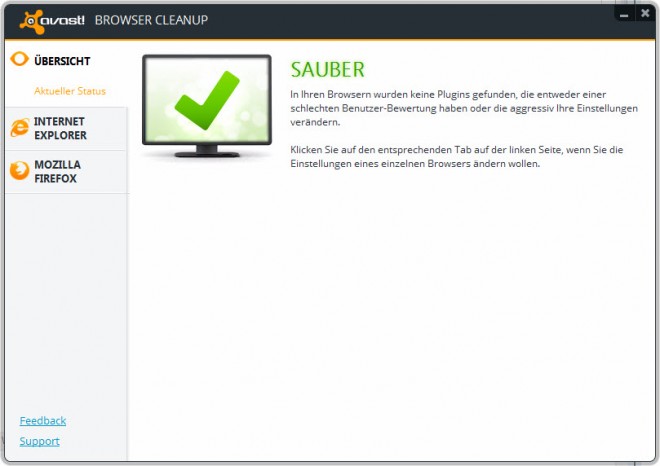 avast browser cleanup tool screenshot