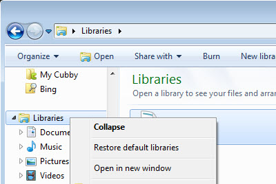 restore default libraries