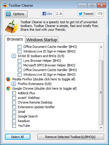 toolbar cleaner windows