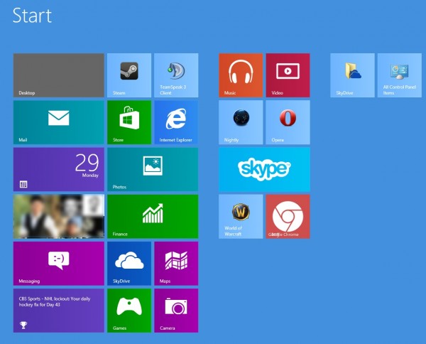 windows 8 start screen increase rows