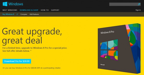 windows 8 price