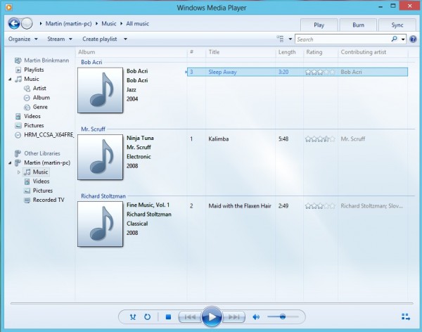 windows media player windows8