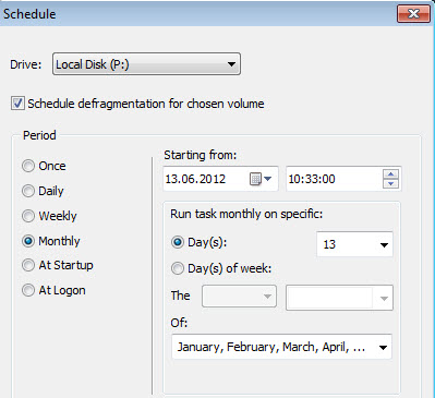 schedule defrag