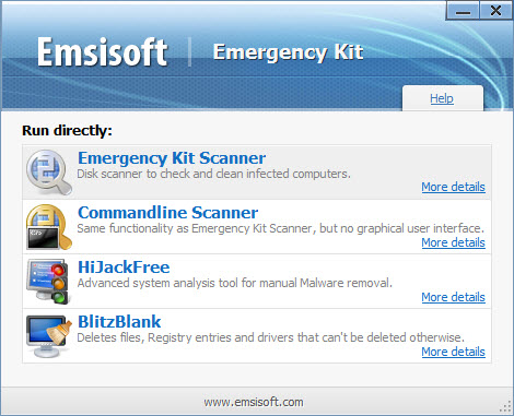 emsisoft emergency kit launcher