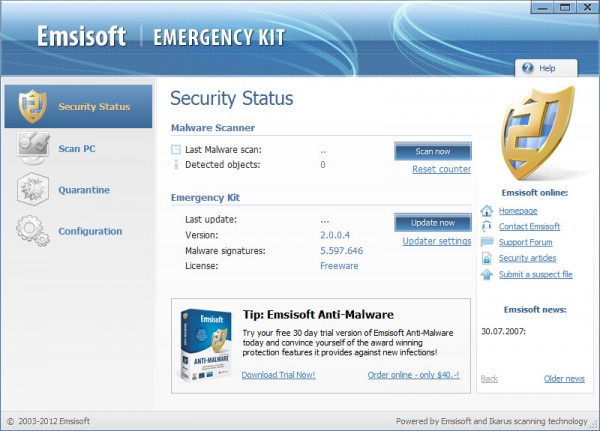 emsisoft emergency kit