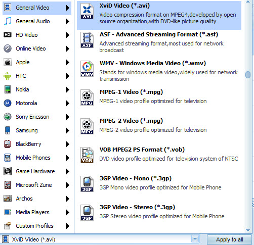 output profiles