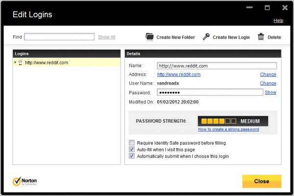 norton password manager