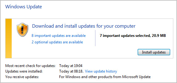 windows update january 2012