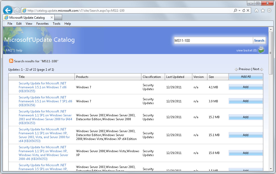 microsoft update catalog