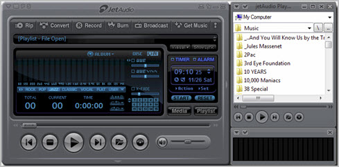 jet audio player interface