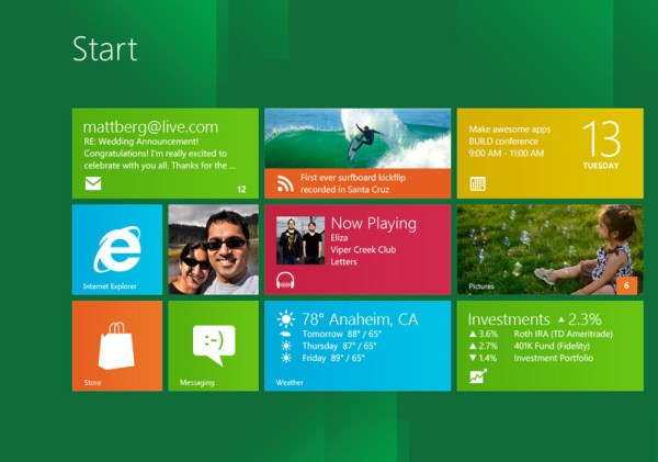 windows 8 start screen