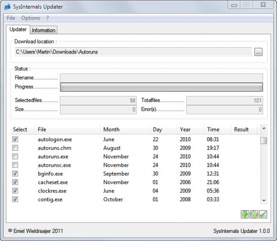 sysinternals updater