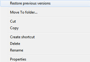 restore previous versions