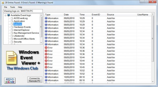 windows event viewer plus