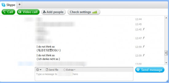 skype chat translations